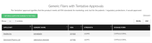 identify late-stage generic entrants with tentative drug approvals