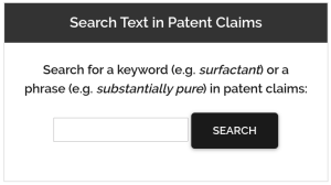 fulltext search for drug patent claims
