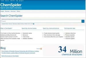 ChemSpider homepage as on desktop.